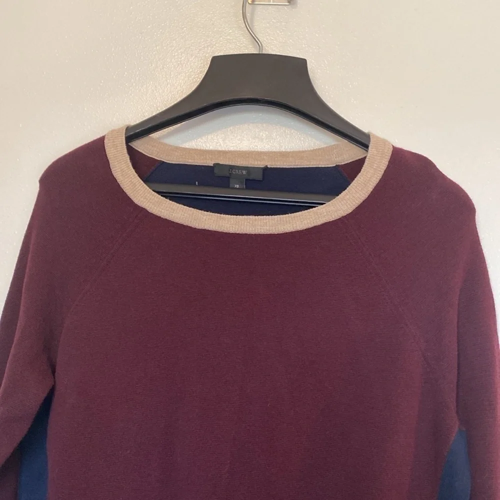 J. Crew Colorblock Side Button Crewneck Baumwolle long sleeve Sweater Sz xs